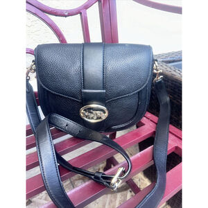 Coach C3241 shoulder bag leather Black Gold Hardware